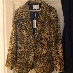 Frame Leopard velvet blazer
